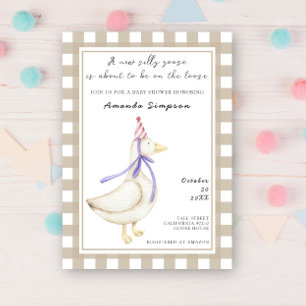 Invitación Fiesta de Baby Shower del Ganso Tonto