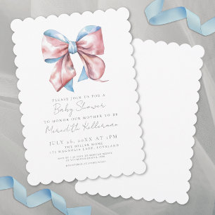 Invitación Fiesta de Baby Shower del Lazo Elegante