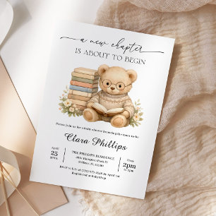 Invitación Fiesta de Baby Shower del Osito de Peluche Libro d