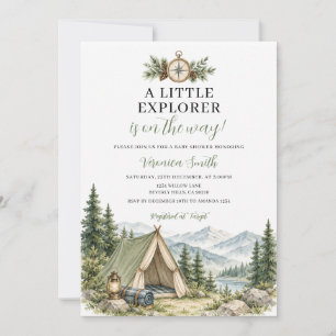 Invitación Fiesta de Baby Shower del pequeño explorador avent