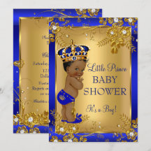 Fiesta de Baby Shower del Príncipe Niño Dorado Azu
