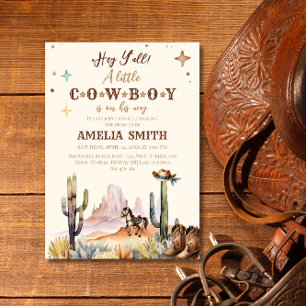 Invitación Fiesta de Baby Shower del Salvaje Oeste Vaquero Rú