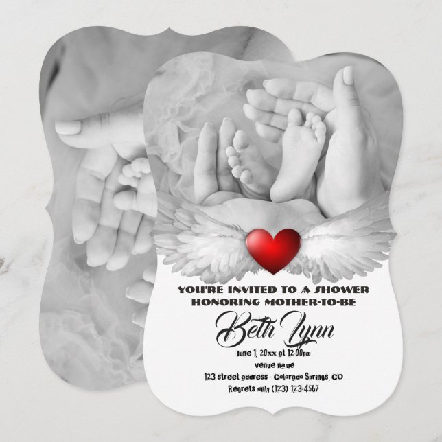 Invitación Fiesta de Baby Shower Destino de Destiny (Anverso / Reverso)