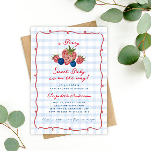 Invitación Fiesta de Baby Shower Dulce y Original con Fresas