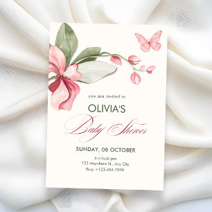 Invitación Fiesta de baby shower elegante floral