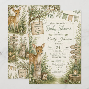 Invitación Fiesta de Baby Shower en el Bosque