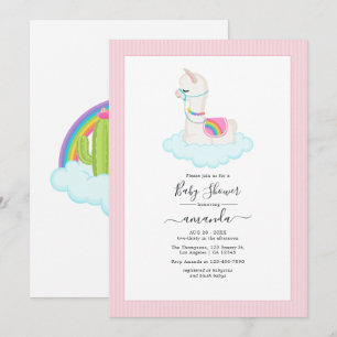 Invitación Fiesta de Baby Shower en el Cielo de la Llama Capr