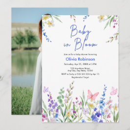 Invitación Fiesta de Baby Shower Floral de Primavera 'Baby en
