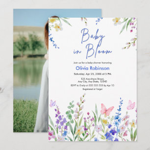 Invitación Fiesta de Baby Shower Floral de Primavera 'Baby en