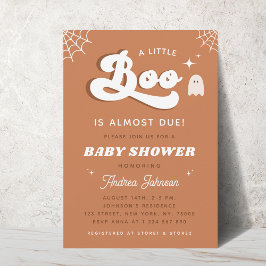 Invitación Fiesta de Baby Shower Groovy Typography Retro Ghos