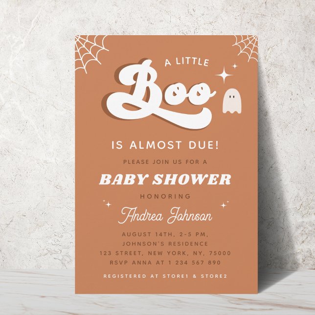 Invitación Fiesta de Baby Shower Groovy Typography Retro Ghos (Subido por el creador)