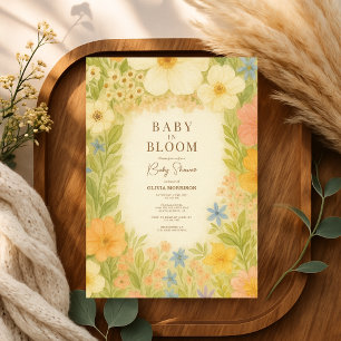 Invitación Fiesta de Baby Shower Jardín de Flores Silvestres