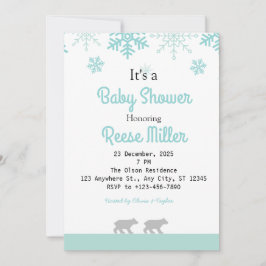 Invitación Fiesta de Baby Shower Jungle Safari Greenery