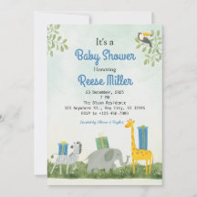 Fiesta de Baby Shower Jungle Safari Greenery