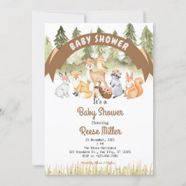 Invitación Fiesta de Baby Shower Jungle Safari Greenery