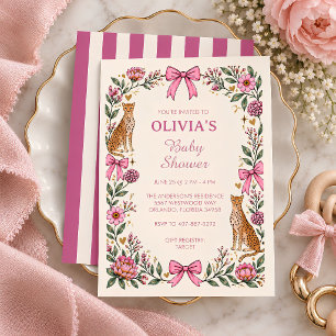 Invitación Fiesta de Baby Shower Leopardo Guepardo