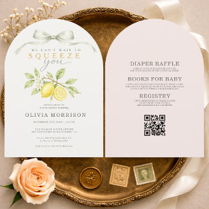 Invitación Fiesta de Baby Shower Limón No Puedo Esperar para