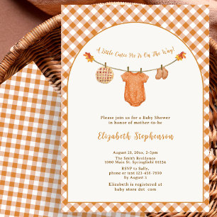 Invitación Fiesta de Baby Shower Little Cutie Pie Gingham Rop