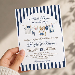 Invitación Fiesta de Baby Shower Little Slugger