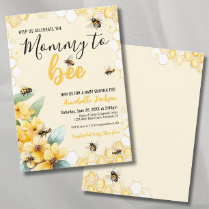 Invitación Fiesta de Baby Shower Mamá Abeja