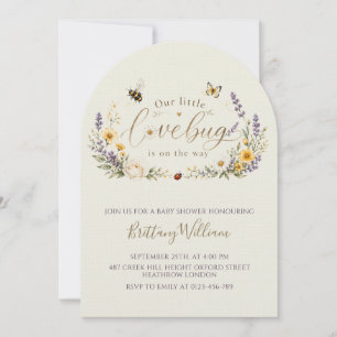Invitación Fiesta de Baby Shower Minimalista de Flores Silves