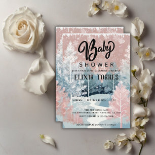 Invitación Fiesta de Baby Shower Moderno Bosque Encantado de