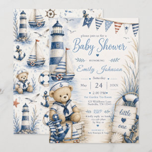 Invitación Fiesta de Baby Shower Náutico