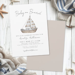 Invitación Fiesta de Baby Shower Náutico 'Bebé a Bordo'