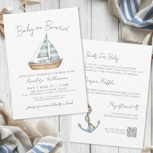 Invitación Fiesta de Baby Shower Náutico Todo en Uno