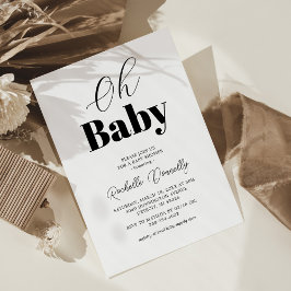Invitación Fiesta de Baby Shower Negro y Blanco Contemporáneo
