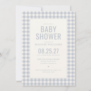 Invitación Fiesta de Baby Shower Niño de Cuadros Azules