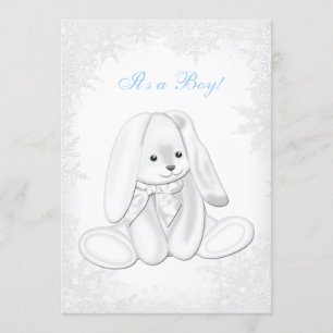 Invitación Fiesta de Baby Shower Niño Invierno Copo de Nieve 