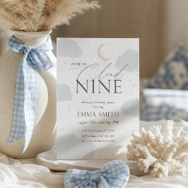 Invitación Fiesta de Baby Shower 'Nube Nueve' con Acuarela Az