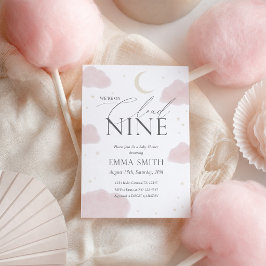 Invitación Fiesta de Baby Shower 'Nube Nueve' en Acuarela Ros
