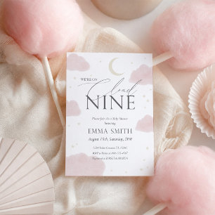 Invitación Fiesta de Baby Shower 'Nube Nueve' en Acuarela Ros