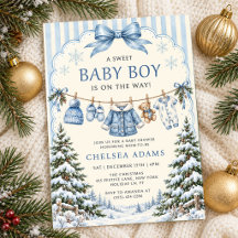 Fiesta de Baby Shower Osito Dulce con Rayas y Lazo