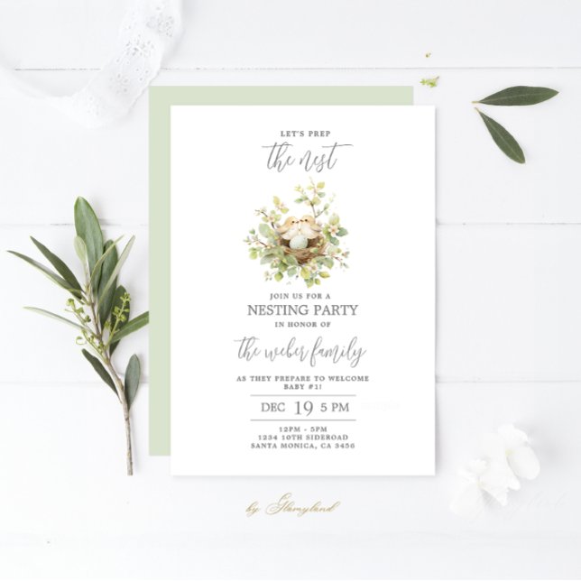 Invitación Fiesta de Baby Shower para Preparar el Nido (Subido por el creador)