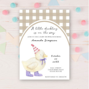 Invitación Fiesta de Baby Shower Pato Afortunado