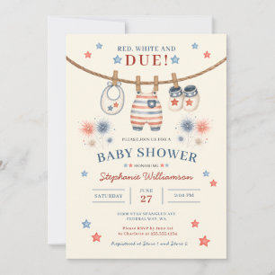 Invitación Fiesta de Baby Shower Patriótica en la Tendalera