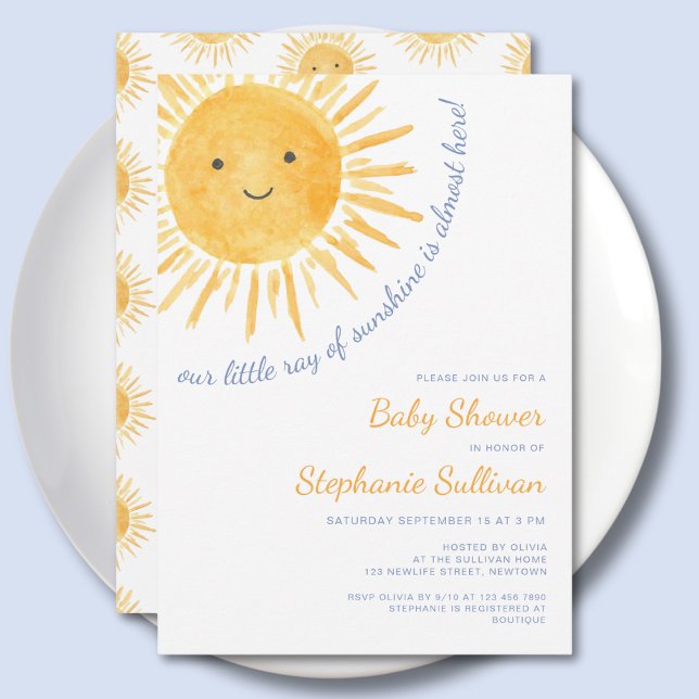 Invitación Fiesta de Baby Shower Rayo de Sol (Subido por el creador)