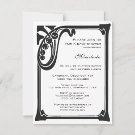 Invitación Fiesta de Baby Shower Retro Art Déco Jazz Vintage 