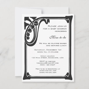 Invitación Fiesta de Baby Shower Retro Art Déco Jazz Vintage