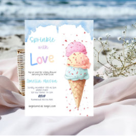 Invitación Fiesta de Baby Shower 'Rocía con Amor'