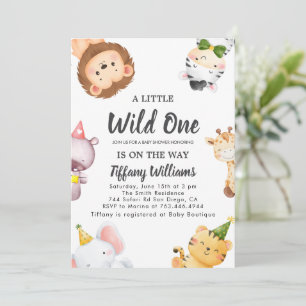 Invitación Fiesta de Baby Shower Salvaje Safari Jungla