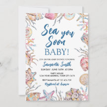 Fiesta de Baby Shower Seashell Sea You Soon