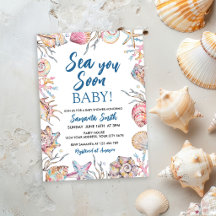 Fiesta de Baby Shower Seashell Sea You Soon