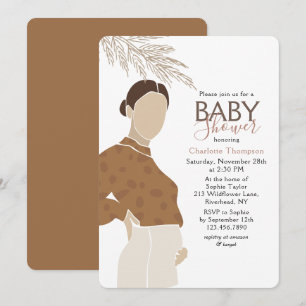 Invitación Fiesta de Baby Shower Simple y Neutral para la fut