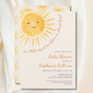 Invitación Fiesta de Baby Shower Soleado Boho de Género Neutr