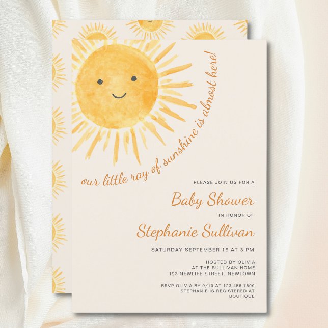 Invitación Fiesta de Baby Shower Soleado Boho de Género Neutr (Subido por el creador)