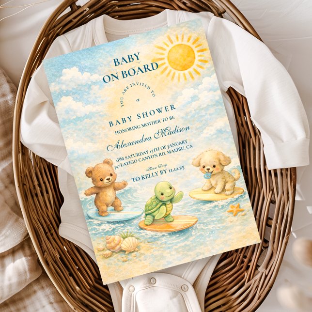 Invitación Fiesta de Baby Shower 'Surf's Up' (Subido por el creador)